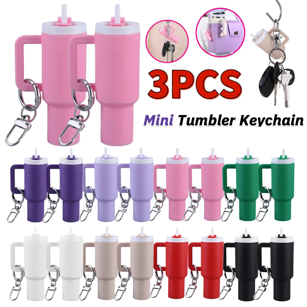 Mini Cup Keychain Lip Balm Keychain Cute Tumbler Key Ring Chapstick Holder Keychain Handbag Charms Key Ring for Handbag Decor