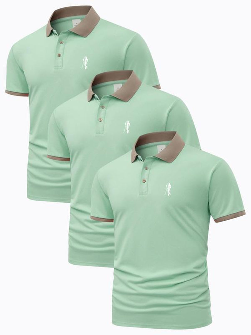 Men'S Contrast Binding Short Sleeve Polo Shirt, Regular Fit Casual Graphic Top for Summer, Men'S Clothes for Daily Wear, Summer Clothes, Vintage Clothing, Mens Clothing