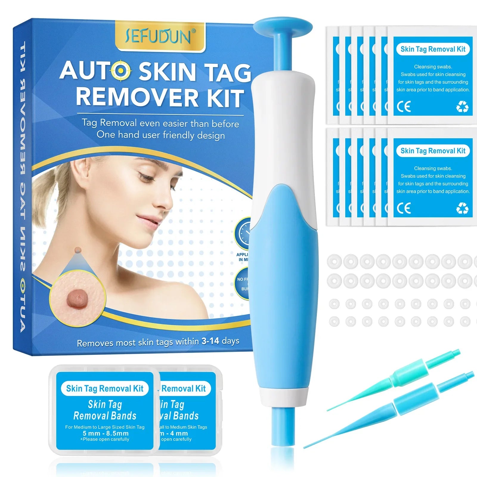 Double Headed Wart Removing Pen Set Auto Skin Tag Remover Painless Mole Wart Remover Skin Tag Removal Kit Skin Care Beauty Tool