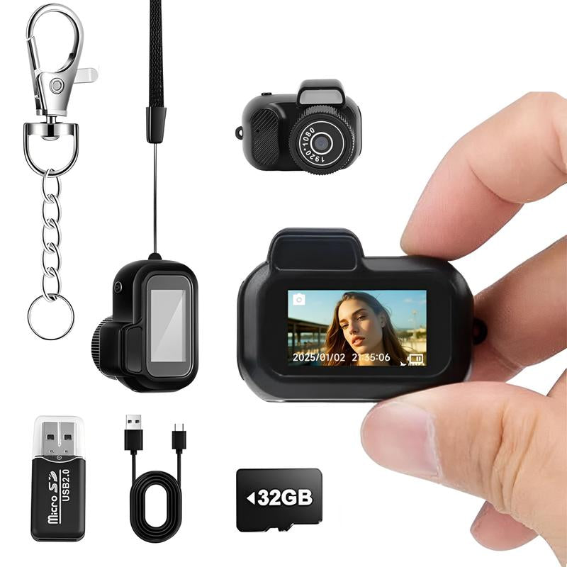 Keychain Camera,1080P Mini Pixel Camera, Micro Mini Dv/Camcorder, Long Battery Life for Indoor and Outdoor Use (32G) Compact Digital Hd Capture