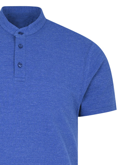 Plain Blue Half Sleeves V Neck T-Shirt