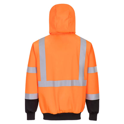 Hi-Vis Contrast Zipped Hoodie