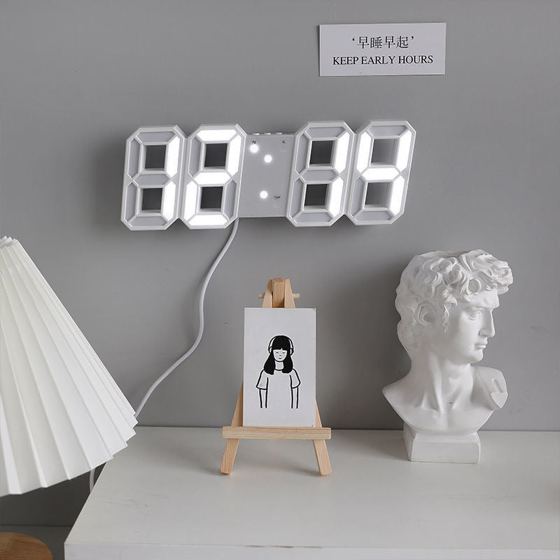 Explosive Smart 3d Digital Clock Alarm Clock Digital Wall Clock LED Electronic Gift Alarm Clock Large Clock Temperature Clock